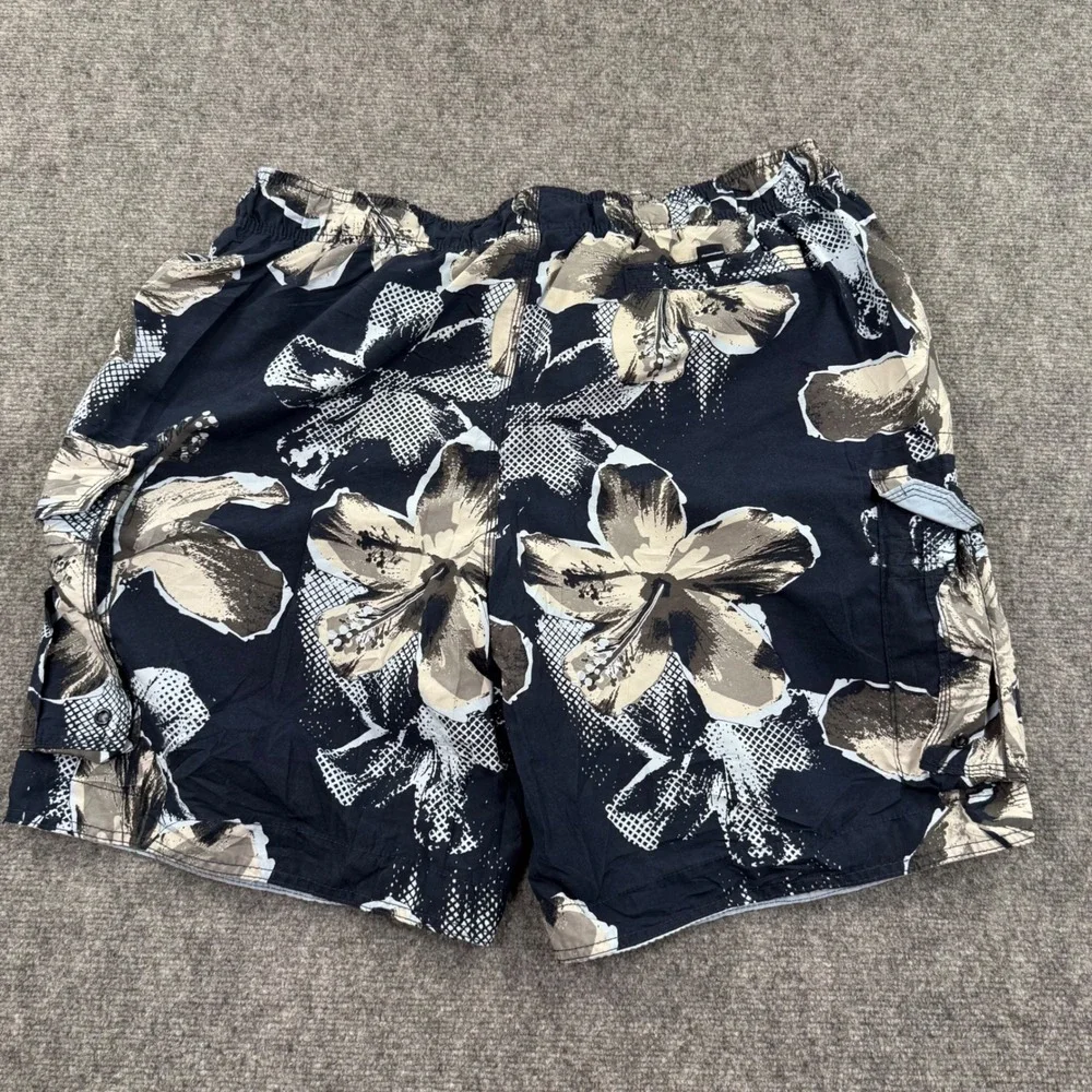 Arizona Swim Trunks XXL Black Floral Cargo Board Shorts Men's